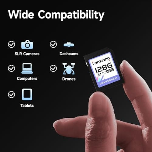 fanxiang Carte mémoire SDXC UHS-I 128 Gox2 (V30, Vitesse de Transfert 100 Mo/s, U3, Vidéos 4K UHD, Résistante à la Température)