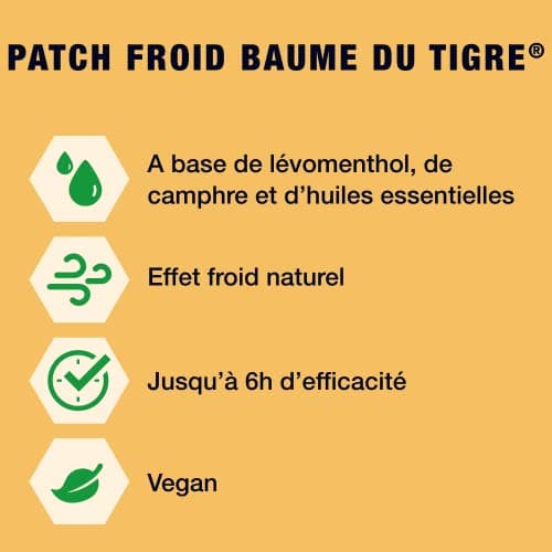 Tiger Balm - Patch BAUME DU TIGRE - Soulage les douleurs musculaires - 3 patchs + 3 feuilles ahésives