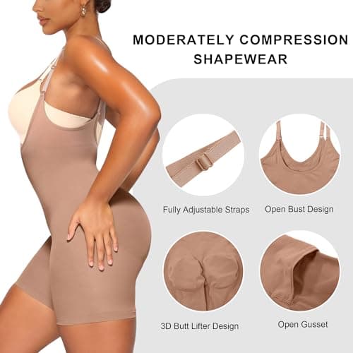 YIANNA Body Sculptant Femme Gainant sans Couture Amincissante Gaine Ventre Plat Invisible Combinaison Shapewear Bodysuit Minceur Sienna XXS/XS 5258