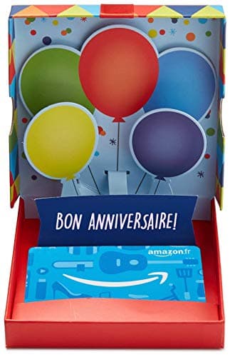 Carte cadeau Amazon.fr - Dans un coffret Ballons d'anniversaire