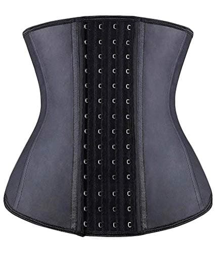 YIANNA Corset Minceur Femme Ventre Plat 4 Crochets Sport Gaine Amincissante Waist Trainer Serre Taille Bustier Amincissant Body Gainant Noir,11788 Size 3XL