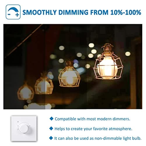 SCNNC Ampoule LED E27 Vintage Dimmable 4W G80 220-240V 400LM Blanc Chaud