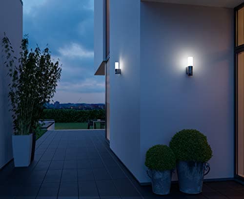 Steinel Lampe d'extérieur L 605 S avec détecteur de mouvement à 180° avec portée de 10 m, 9,5 W, 600 lm, aluminium, anthracite