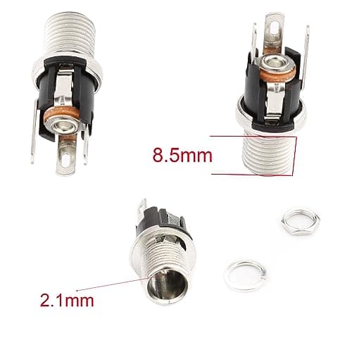 RUNCCI-YUN DC 5.5mm x 2.1mm Connecteur Alimentation 12V kit,10pcs Panneau Monture Connecteur+10PCS Connecteur Plug DC 12v onnecteur Alimentation À Souder+10PCS Capuchon en Caoutchouc