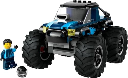 LEGO City Le Monster Truck Bleu, Jouet Camion Tout-Terrain et Minifigurine de Conducteur, Ensemble de Jeu Enfant Imaginatif, Cadeau Divertissant pour Garçons et Filles de 5 Ans ou Plus 60402