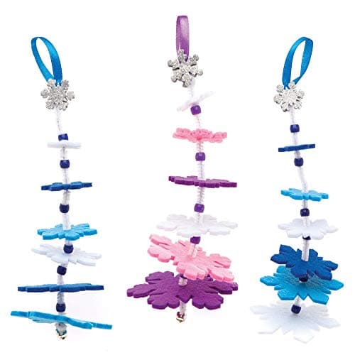 Baker Ross Kits de Flocons de Neige à empiler et Suspendre (Paquet de 6) - Loisirs créatifs festifs