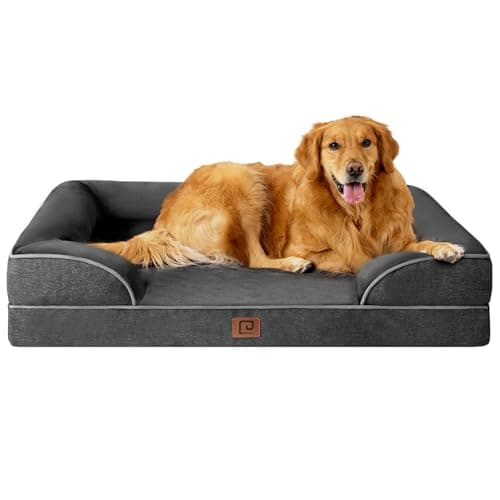 EHEYCIGA Panier Chien Grande Taille XL Orthopedique, Memoire de Forme Lit pour Chien Imperméable, Canapé pour Chien Dehoussable Lavable