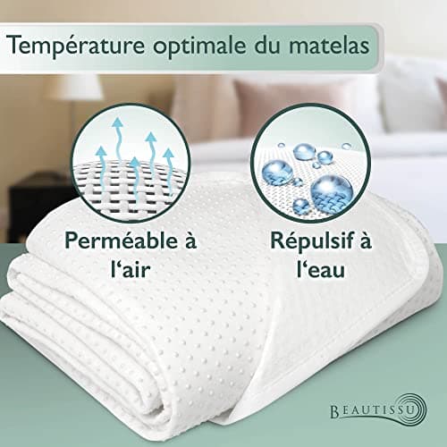 Beautissu Protege Matelas BEAUTECT - Isolateur sommier à Lattes - avec Picots Souples – Aleze Protege Matelas Lavable – sous-Matelas Blanc 70x140cm