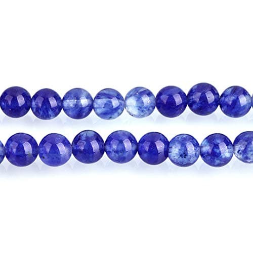 Perles rondes en quartz bleu pastèque 4 mm, 6 mm, 8 mm, pastèque - Collier de perles (4 mm)