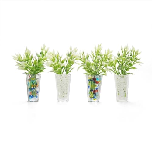 Odoria Miniature 1/12 Plantes en Pot 4Pcs Accessoire Maison de Poupée, Assortis