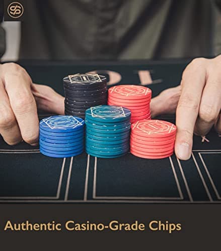SLOWPLAY Jetons de Poker en céramique Nash en Vrac, jetons de Poker en céramique de qualité Casino de 10 grammes pour Texas Hold'em, jetons Professionnels de 39 mm, Paquet de 50(5)