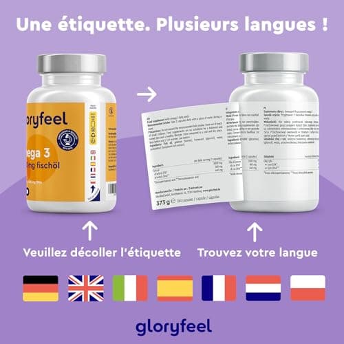 Oméga 3 2000mg Huile de Poissons Sauvages, 260 Gélules, Fortement Dosé avec 660mg EPA et 440mg DHA, Contribue à une Fonction Cardiaque et Cérébrale Normale*, Complément Alimentaire, Sans Additifs