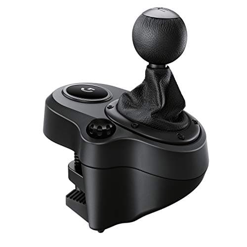 Logitech G Levier de vitesses Driving Force pour G923, G29 ou G920, 6 vitesses, marche arrière Push Down, acier et cuir, noir