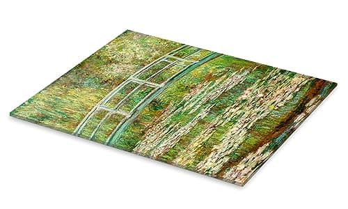 Posterlounge Le Bassin aux nymphéas, 1899 Tableau en verre acrylique de Claude Monet 100 x 130 cm Vert Tableaux Décoration murale