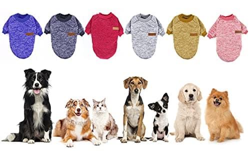 Mosucoirl Pet Chat Chien Pull, Hiver Chien Cavaliers Chat Vêtements Confortable Polaire Pet Manteau Costume Chaud Chandail Vêtements pour Chiot Petit Moyen Chien