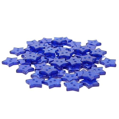 Special Touches Lot de 50 boutons en résine à paillettes Bleu roi 13 mm