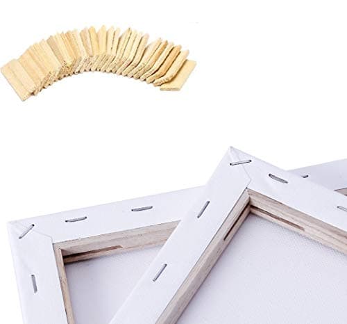 EXERZ 70x80cm Toiles pré-étirées 4 pièces - 1,7cm D'épaisseur Toiles à Peindre Encadrées/ 280GSM/ 100% Coton/Triplement Apprêtée/Sans Acide/Grain Moyen/ - Peinture à Huile/Gouache/Acrylique