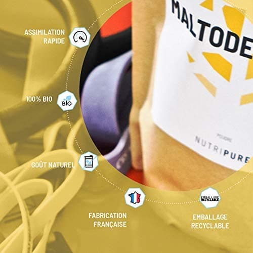 Nutripure - Maltodextrine Bio 100% Pure - 95g de Glucides - 1 kg | Boisson d'Endurance & Récupération - Booster d'Energie - Effort Long & Intense - Sans OGM - Vegan - 20 Jours - Made in France