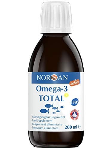 NORSAN Premium huile de poisson omega 3 Total Citron hautement dosé 200 ml / 2.000mg d’ omega 3 dose journalière/fish oil omega 3 1120mg EPA & 536mg DHA/huile poisson avec 800 IU de vitamine D3