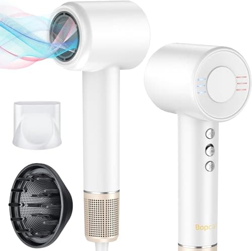 Bopcal Sèche Cheveux Ionique avec Diffuseur - Séchage Rapide 120000rpm Seche Cheveux Haute Vitesse pour les Boucles Sèche, Seche Cheveux Professionnel avec 500 Millions d'ions pour les Voyages