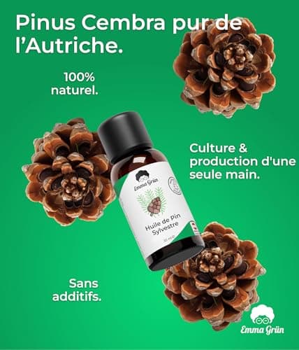 Emma Grün® Huile Essentielle de Pin Sylvestre - 30ml & 100% naturelle - Huile de Pin Sauvage - Qualité Alimentaire - Huile de Pin Forestier - Huile Essentielle - Huile de Pin Suisse d'Autriche