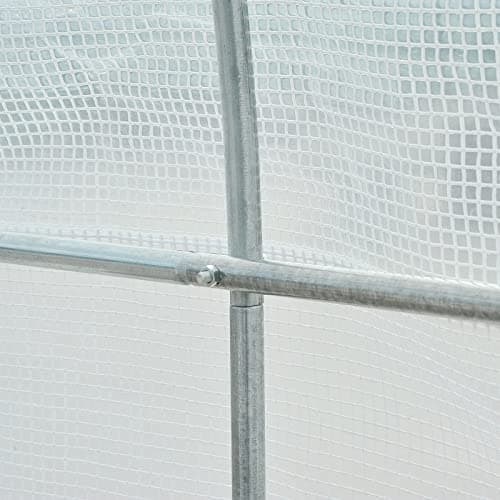 Outsunny Serre de Jardin Tunnel Surface Sol 7 m2 3,5L x 2l x 2H m châssis Tubulaire renforcé 18 mm 6 fenêtres Blanc