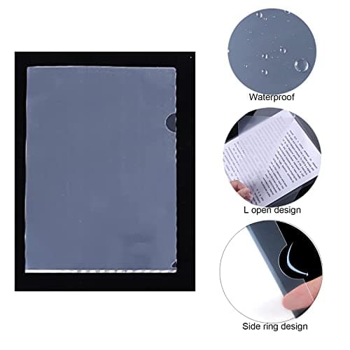 50 Pcs Chemises Plastique, Transparente Pochettes Chemise Coin A4 Pour le Stockage du Papier Couleurs Vives, Pochette Porte Document A4 Dossier Pochette pour Bureau École Documents Classification