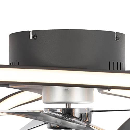 Qazqa mandy - LED Dimmable Ventilateur de plafond variateur inclus - 1 lumière - Ø 55 cm - Noir - Design - éclairage intérieur - Salon I Chambre I Cuisine I Salle à manger