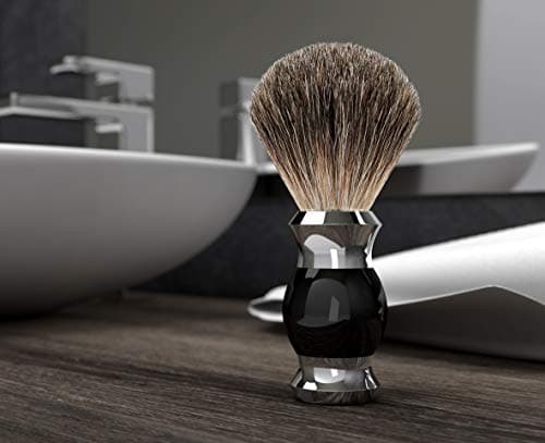 Ensemble de rasage GRUTTI, couteau de luxe pour rasoir et support de pinceau avec bol de savon Cadeaux pour les hommes Rasage brosse de blaireau et manche de rasoir compatible avec Fusion 5