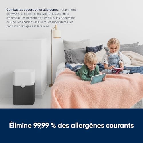 BLUEAIR Purificateur d'air Blueair Blue Pure 221, purificateur filtre à air auto HEPA SilentTM, système de filtration pour purifier jusqu'à 125 m2, Dark Shadow