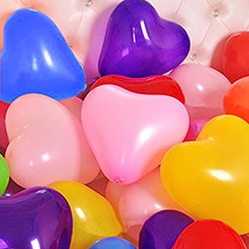 50 Pcs Ballon coeur rouge, 12 Pouces Ballons en Latex en Forme de Cœur, Ballons de Mariage de Coeur Rouge, pour Engagement, Mariage, Valentine et Anniversaire fête Décoration