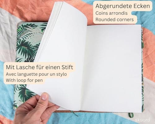 skaard Carnet de Notes | A5 | Papier Recyclé Pointillé | Cuir Vintage | Design Verde | Rechargeable