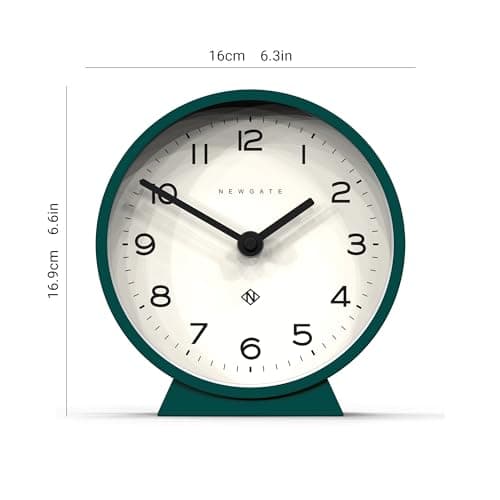 NEWGATE® M Mantel Silent Sweep Horloge de cheminée - 'No Tick' - Une Horloge de cheminée Moderne - Petite Horloge - Horloges pour Le Salon - Horloge de Bureau - Pendules de cheminée - Vert Éden