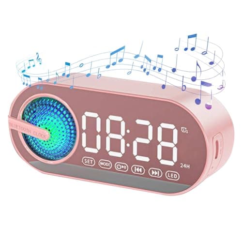 Smileshiney Réveil numérique avec Haut-Parleur | Petit réveil pour Gros dormeu avec Haut-Parleur - Machine sonore réveil sans Fil Vintage Petit Haut-Parleur pour Camping, Voyage, extérieur