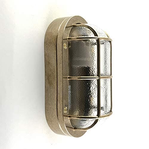Applique Aphrodite IP64 KsH and Co Oval en laiton naturel avec grille