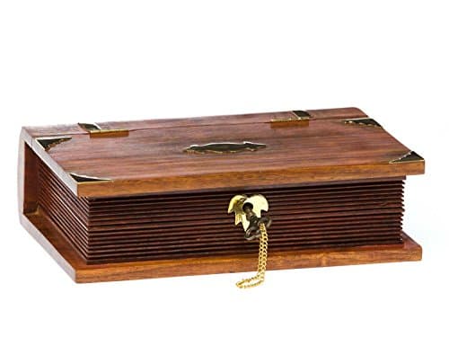 Livre factice verrouillable boîte à bijoux boîte en bois boîte ancre de