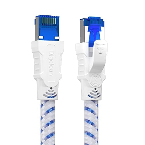Câble Ethernet Cat 8, RJ45 1m 2m 3m 5m 10m 20m 30m Câble Réseau Internet | Cat8 40Gbps S/FTP Nylon Câble, idéal pour les connexions de bureau, PC, routeur, PS5, Xbox. Plus rapide que Cat6/Cat7(10m)