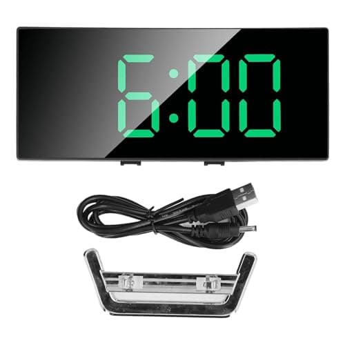 Horloge numérique à Grand écran, Réveil électrique LED Horloge incurvée électronique Intelligente Réveil numérique Horloge de Chevet pour Chambre à Coucher, 17x7,2cm