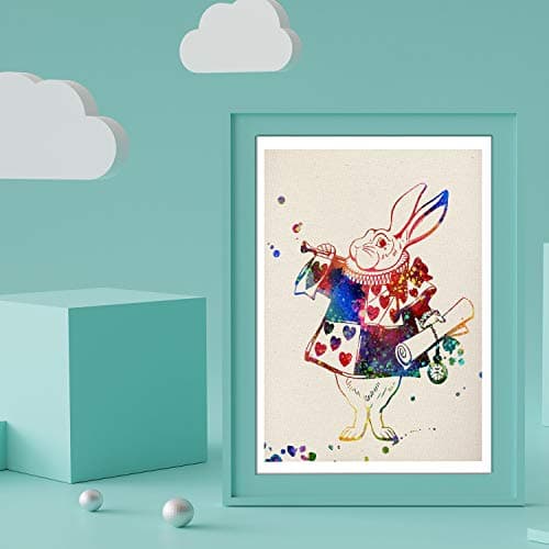 Nacnic Lot de 3 affiches pour enfants et chambre d'enfants. Style aquarelle Alice au pays des merveilles. Format A3, sans cadre.