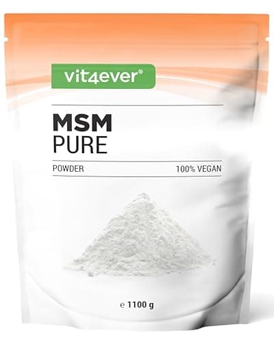 MSM en poudre - 1,1 kg (1100g) - - méthylsulfonylméthane cristallin pur à 99,9% - Facteur de maille 40-80 - Testé en laboratoire - Soufre organique - Végétalien
