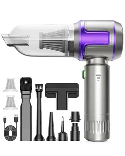 KITBEZN Aspirateur à Main, 26000PA Aspirateur Voiture sans Fil Puissant, 220000 TR/Min Moteur sans Balai, 4 en 1 Niveaux Réglables pour Poils d'animaux, Voiture, Maison, Violet