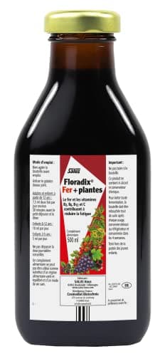 Salus Floradix Fer + Plantes - Formule Liquide Riche en Fer - Enrichi en Vitamine C pour une Meilleure Absorption - 500 ml