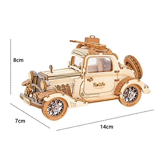 Rolife Voiture de Collection Puzzle 3D Maquette Bois,Modélisme pour Adultes à Construire,Décoration du Bureau de la Maison Idée de Cadeau de Noël TG504