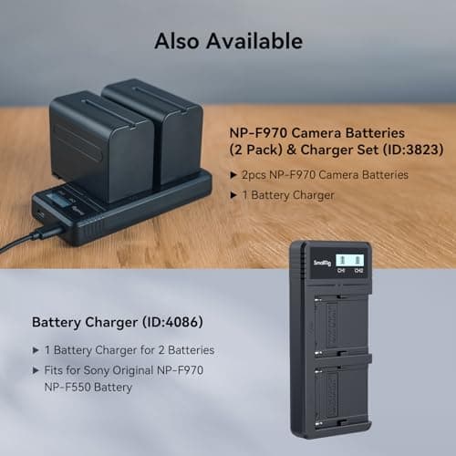 SMALLRIG NP-F550 Batterie de Remplacement 3500mAh pour Sony NP-F550 F570 F750 F770 F950 F960 F970, Batterie Rechargeable USB-C à Charge Rapide pour Moniteurs, Lampes Vidéo LED, Caméscopes - 4331