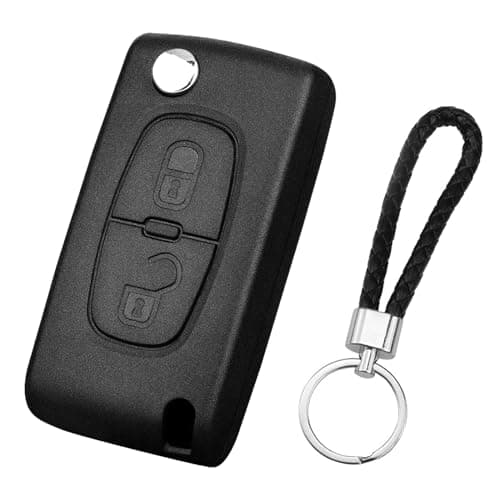 ZIGefofo 2 Boutons Coque Clé de Voiture Compatible avec Peugeot 207 SW CE0536 307 308 3008 5008 Partner et Citroen C3 C2 C4 C5 C6 Boîtier Cle de Télécommande Boitier Clef de Remplacement