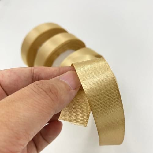 LLMtn 66 Mètres Lot de 3 Rouleaux de Ruban de Satin Doré 2 cm x 22 m pour Décoration de Cadeau de Mariage, de Baptême et d'Anniversaire