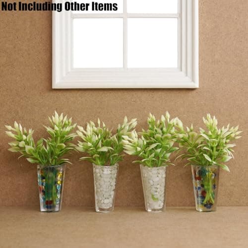 Odoria Miniature 1/12 Plantes en Pot 4Pcs Accessoire Maison de Poupée, Assortis