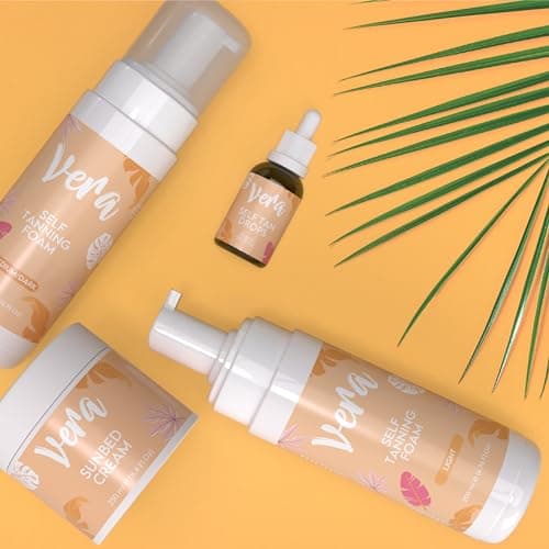 Vera® Gouttes Autobronzantes Visage | DHA & Acide Hyaluronique | Hâle Progressif & Sur-Mesure | Naturel à 99% | Sans Parfum ni Colorants | Conçu pour Peaux Pâles | 30ml | Fabriqué en Allemagne