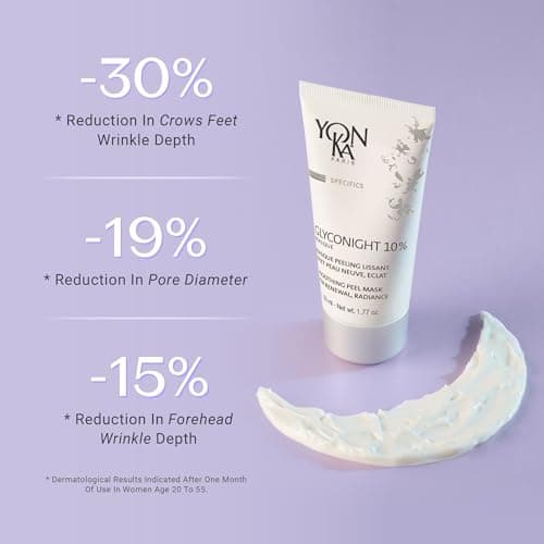 Yon-Ka Glyconight 10% Masque – Masque Peeling de Nuit à l’Acide Glycolique – Anti-Âge, Éclat et Renouvellement Cutané – Formule Clean & Vegan – 50 ml