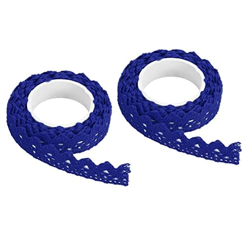 PATIKIL Dentelle Ruban Auto-adhésif Dentelle Film, 2 Rouleaux Coton Masquage Autocollant pour Détail Accent Mur orner Art, Bleu